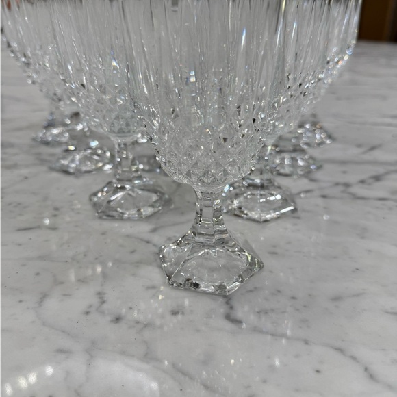 Vintage NEW Stratton Fostoria Lead Crystal Wine Glasses Set of 10 - Picture 6 of 8